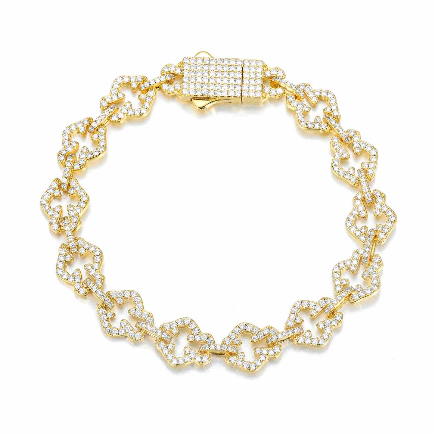 S925 Moissanite Slice Iris Cross Bracelet