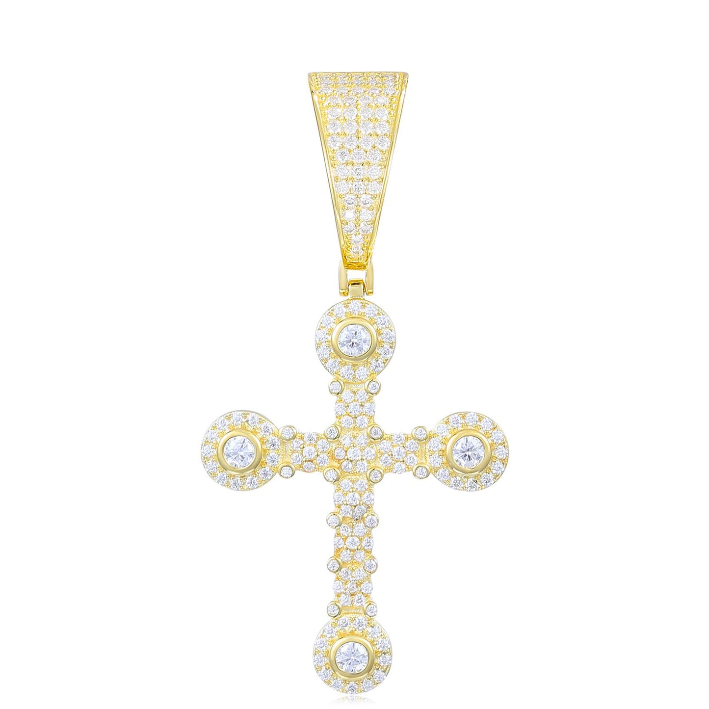 S925 Moissanite Cross Pendant With Letter S