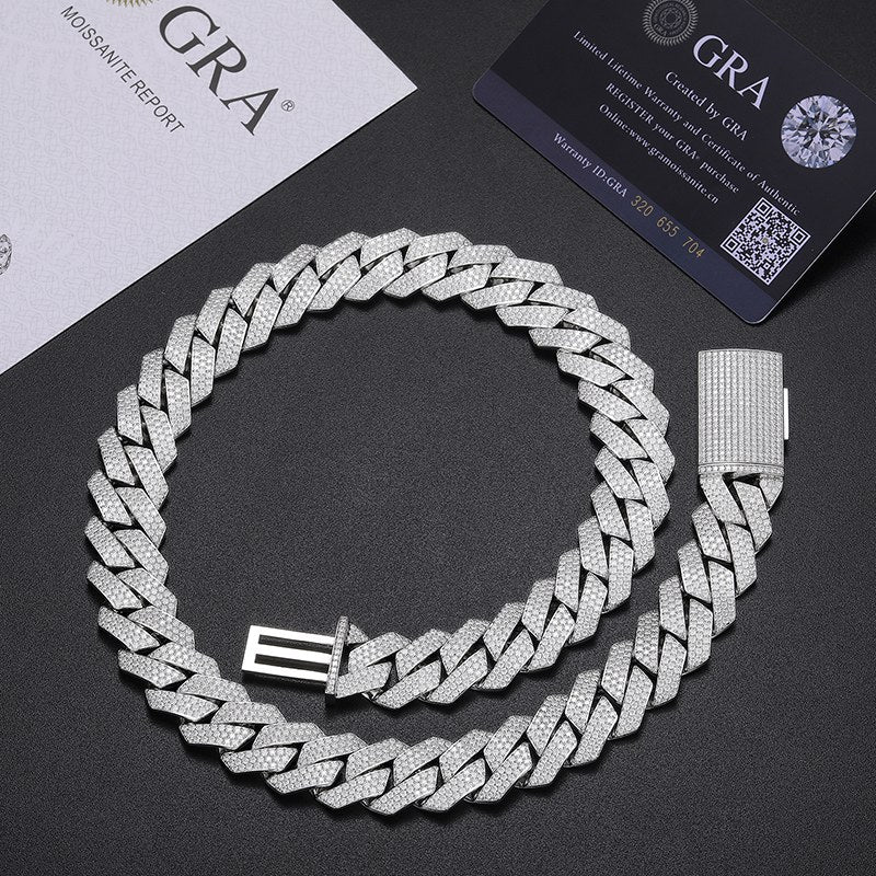 6mm-22mm S925 Moissanite Cuban Link Chain Collection