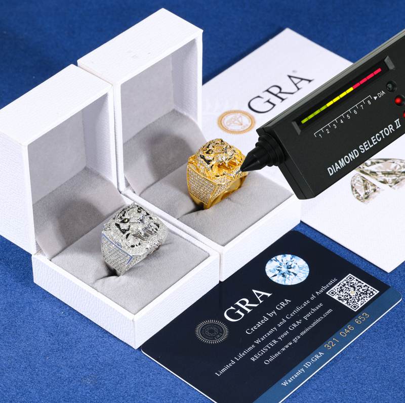 S925 Moissanite Tiger Face Ring