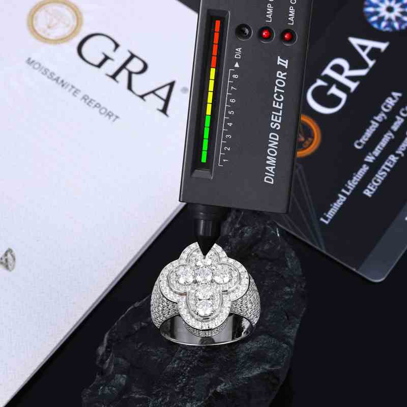 S925 Moissanite Cross Signet Ring