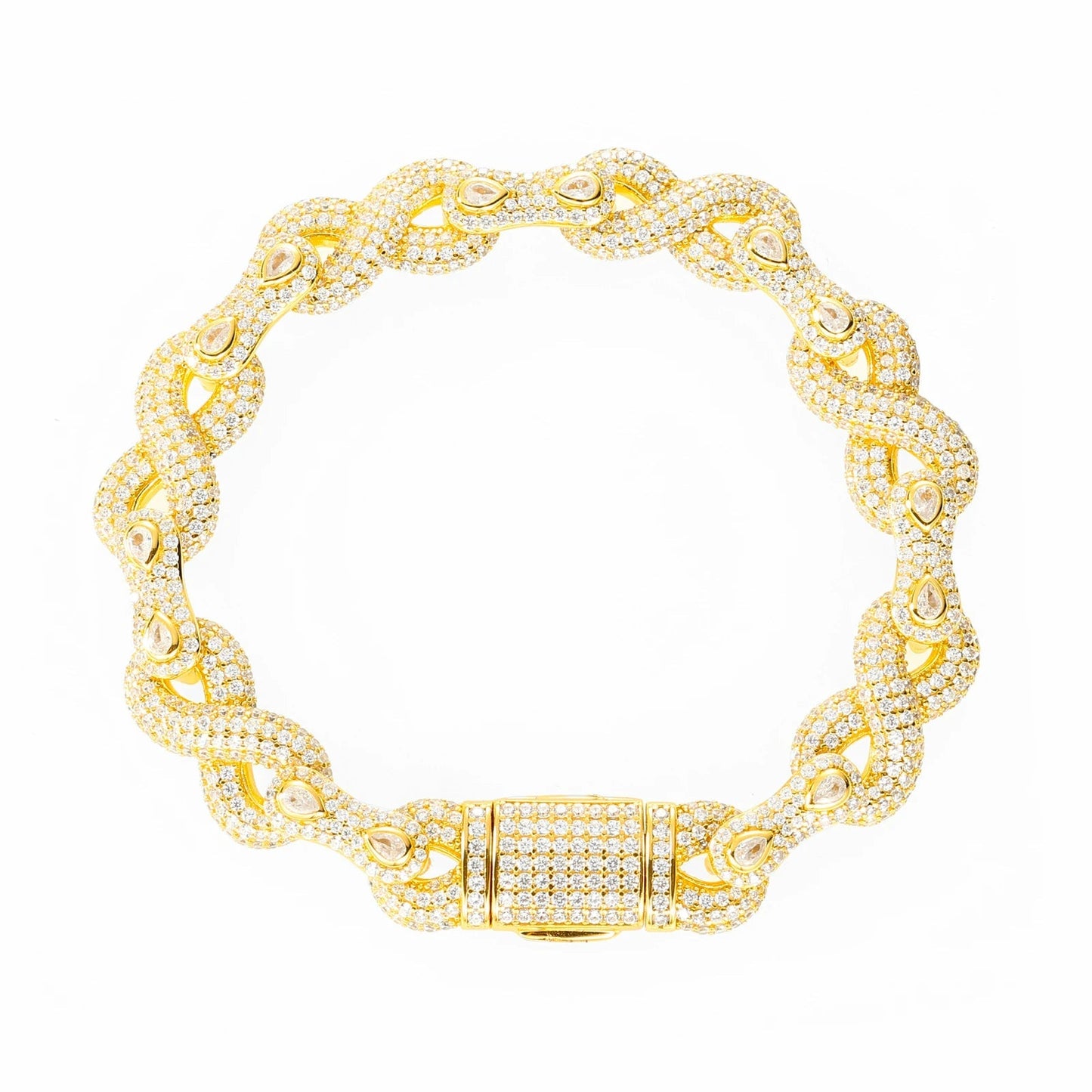 S925 Moissanite Peanut Infinity Link Bracelet