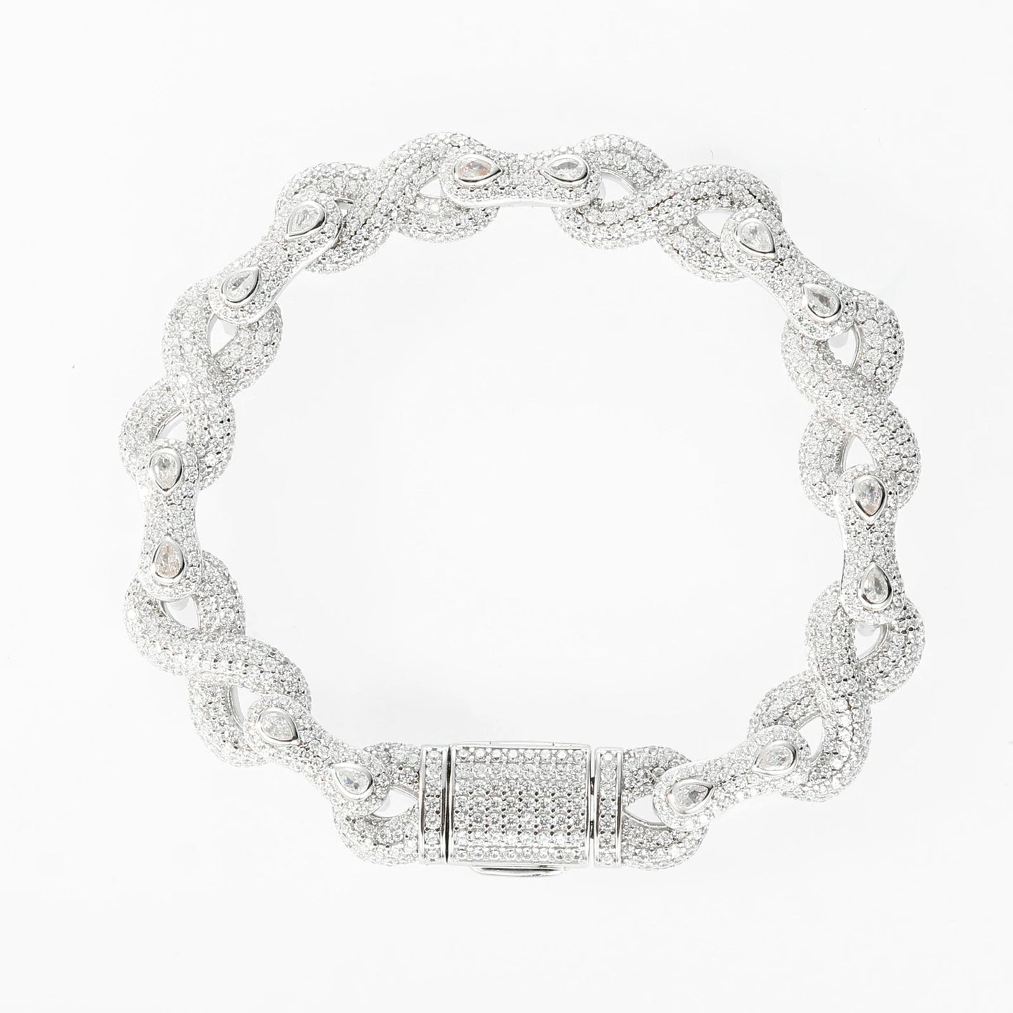 S925 Moissanite Peanut Infinity Link Bracelet