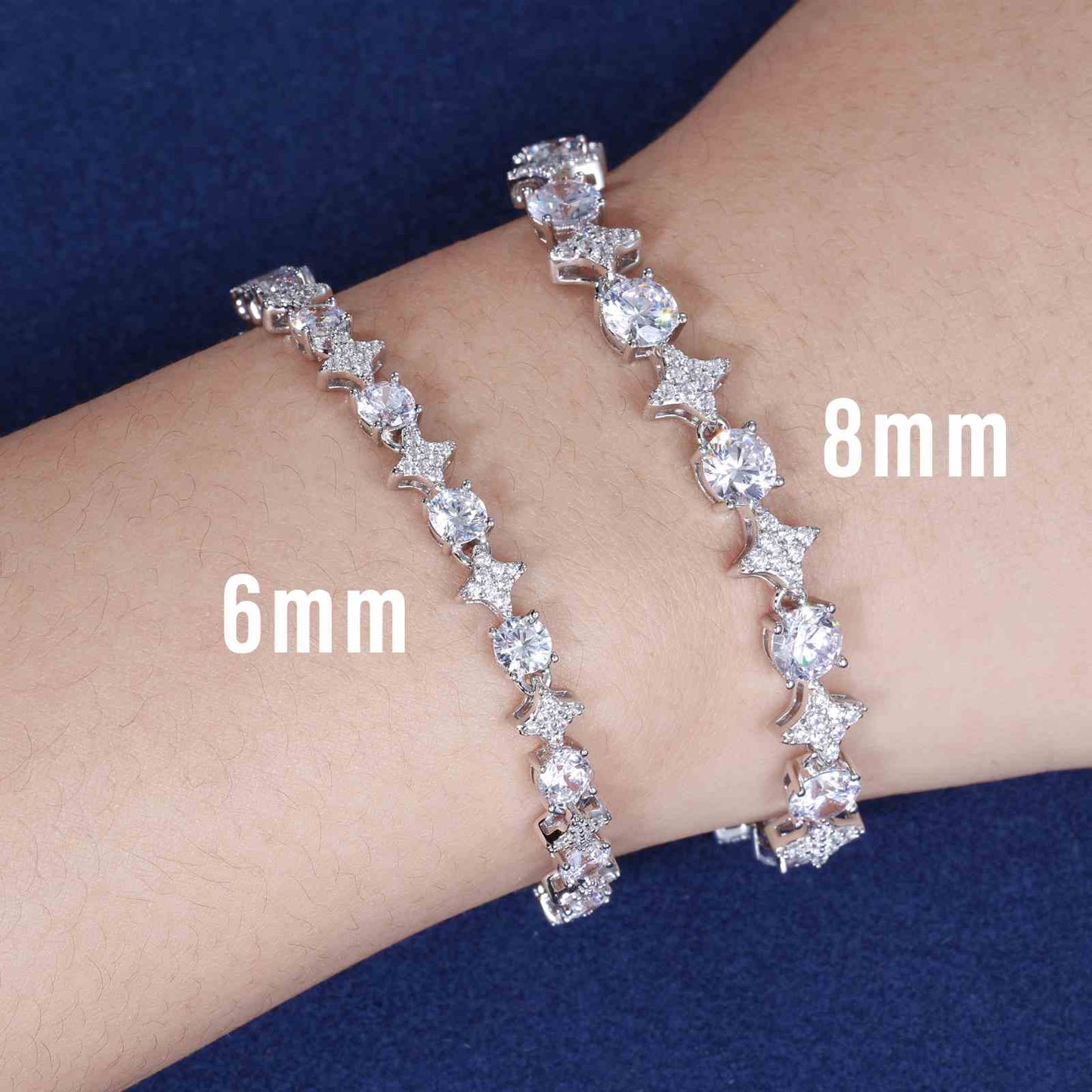 6mm 8mm S925 Moissanite Star Tennis Bracelet