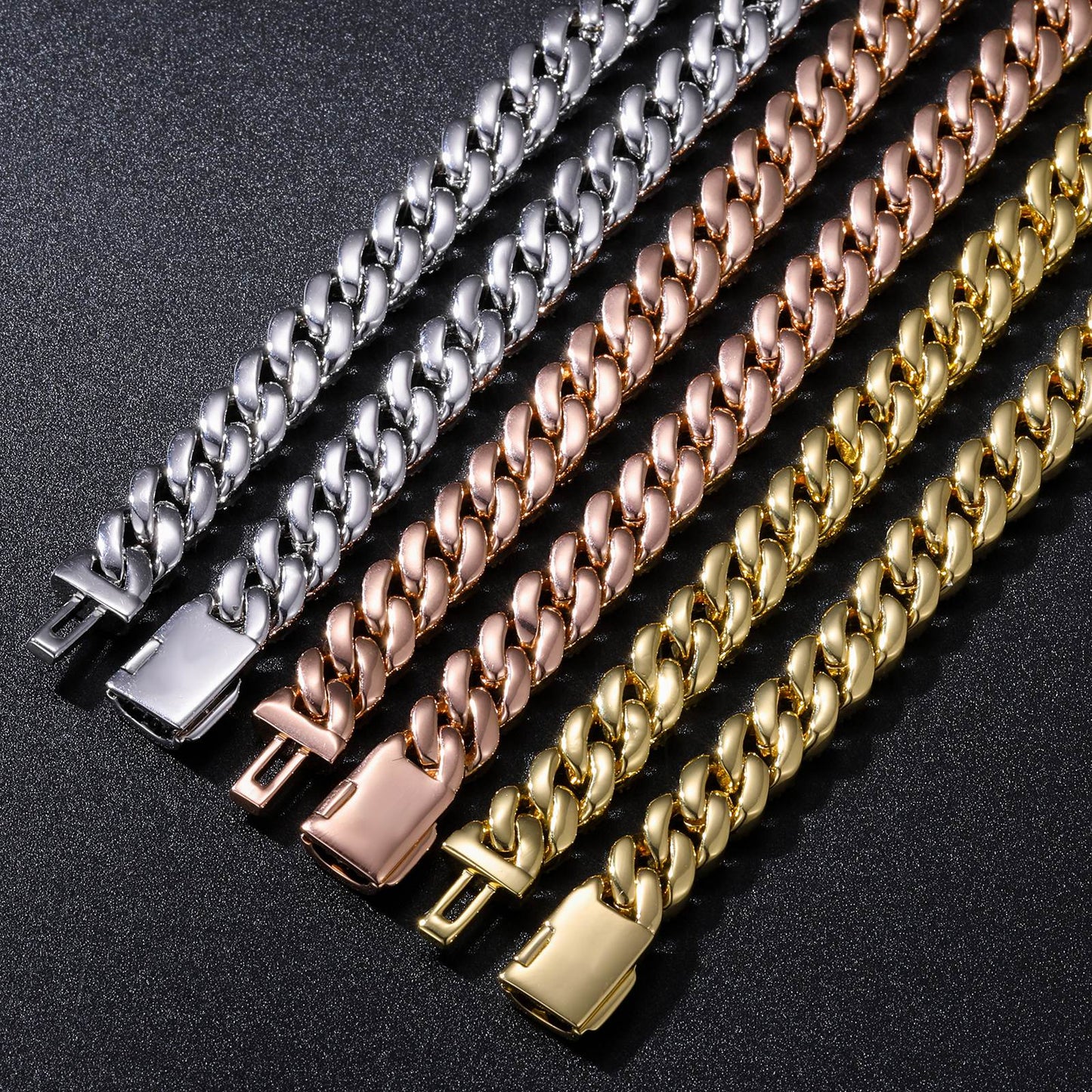 8mm Prong 1 Row CZ Diamond Cuban Link Chain