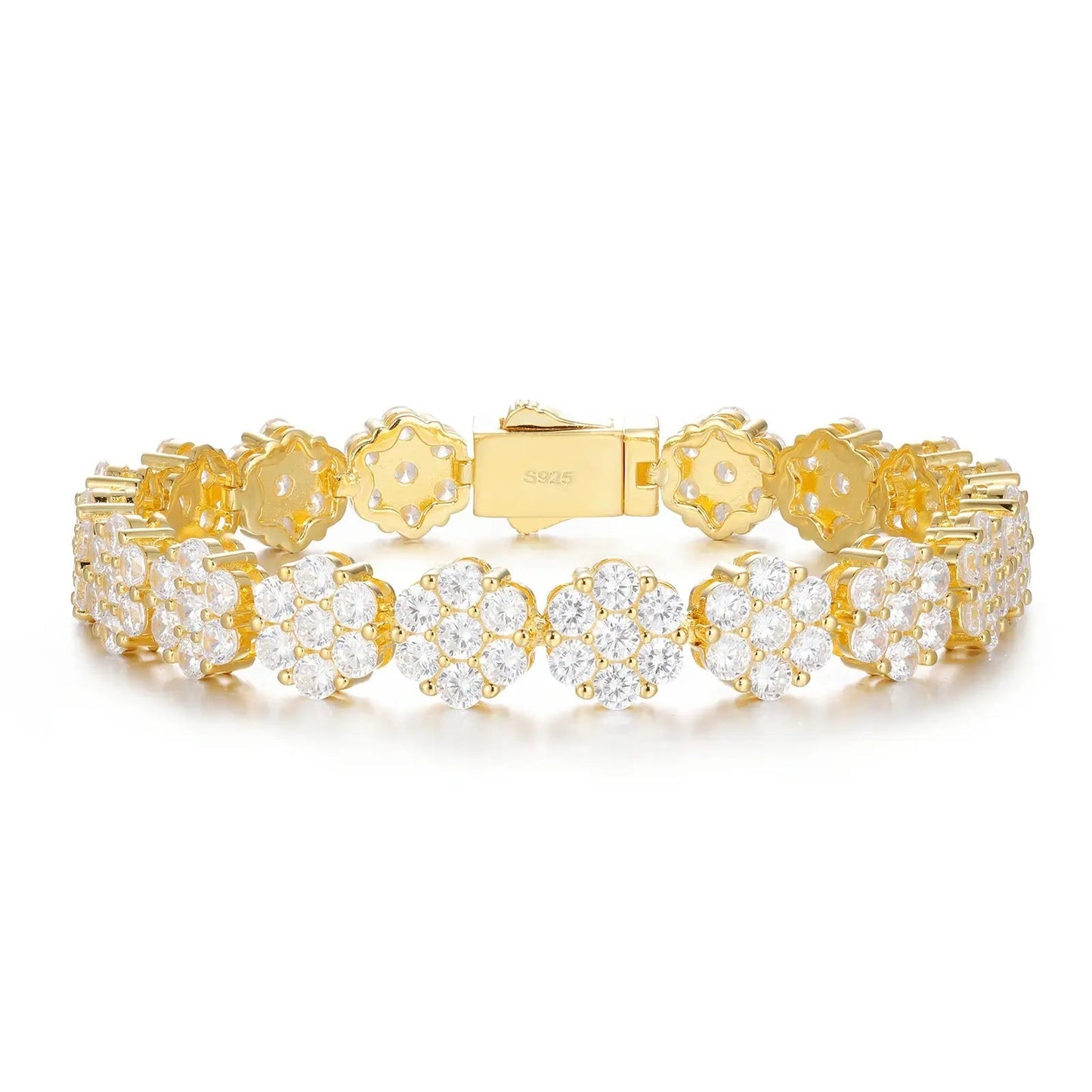 9mm S925 Moissanite Flower Tennis Bracelet
