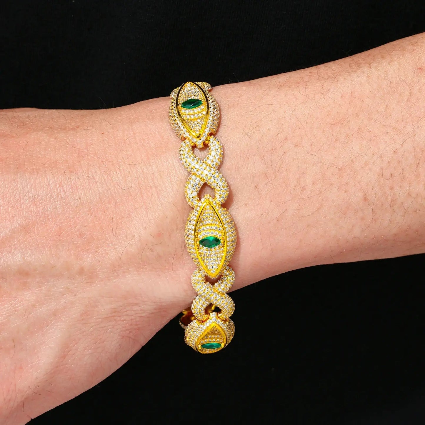 20mm S925 Moissanite Four Leaf Clover Infinity Link Bracelet