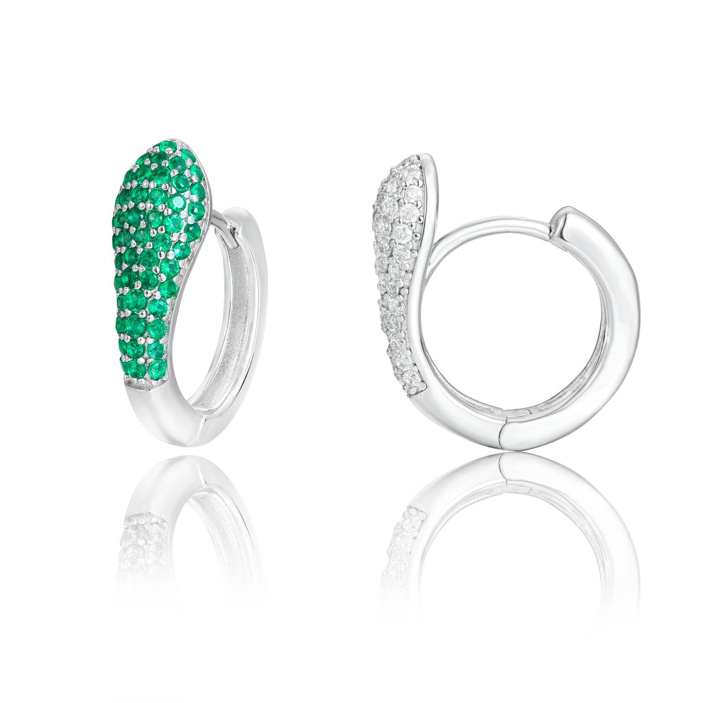 2mm-5mm 1 Row Moissanite Huggie Hoop Earrings