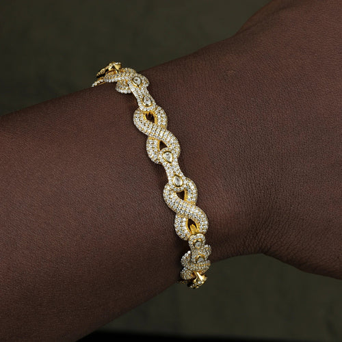 S925 Moissanite Peanut Infinity Link Bracelet