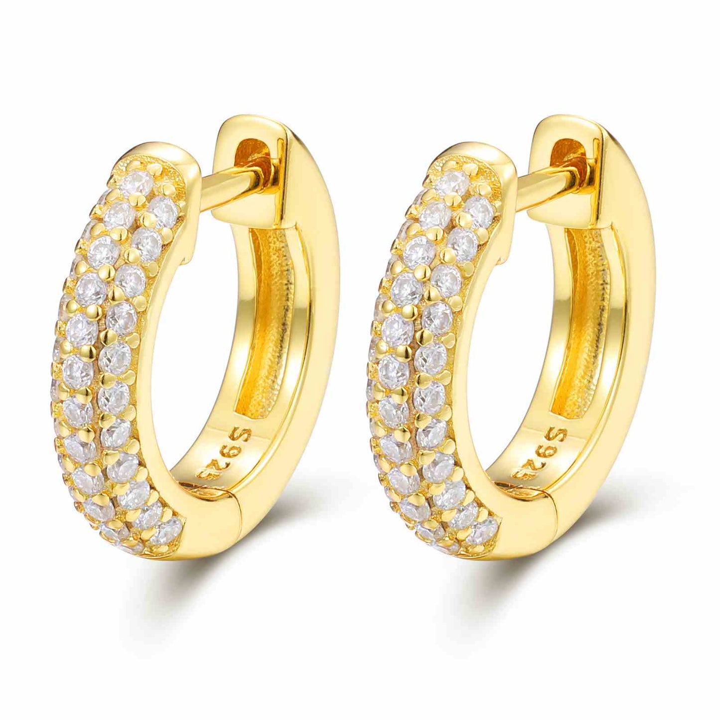 2mm-5mm 1 Row Moissanite Huggie Hoop Earrings