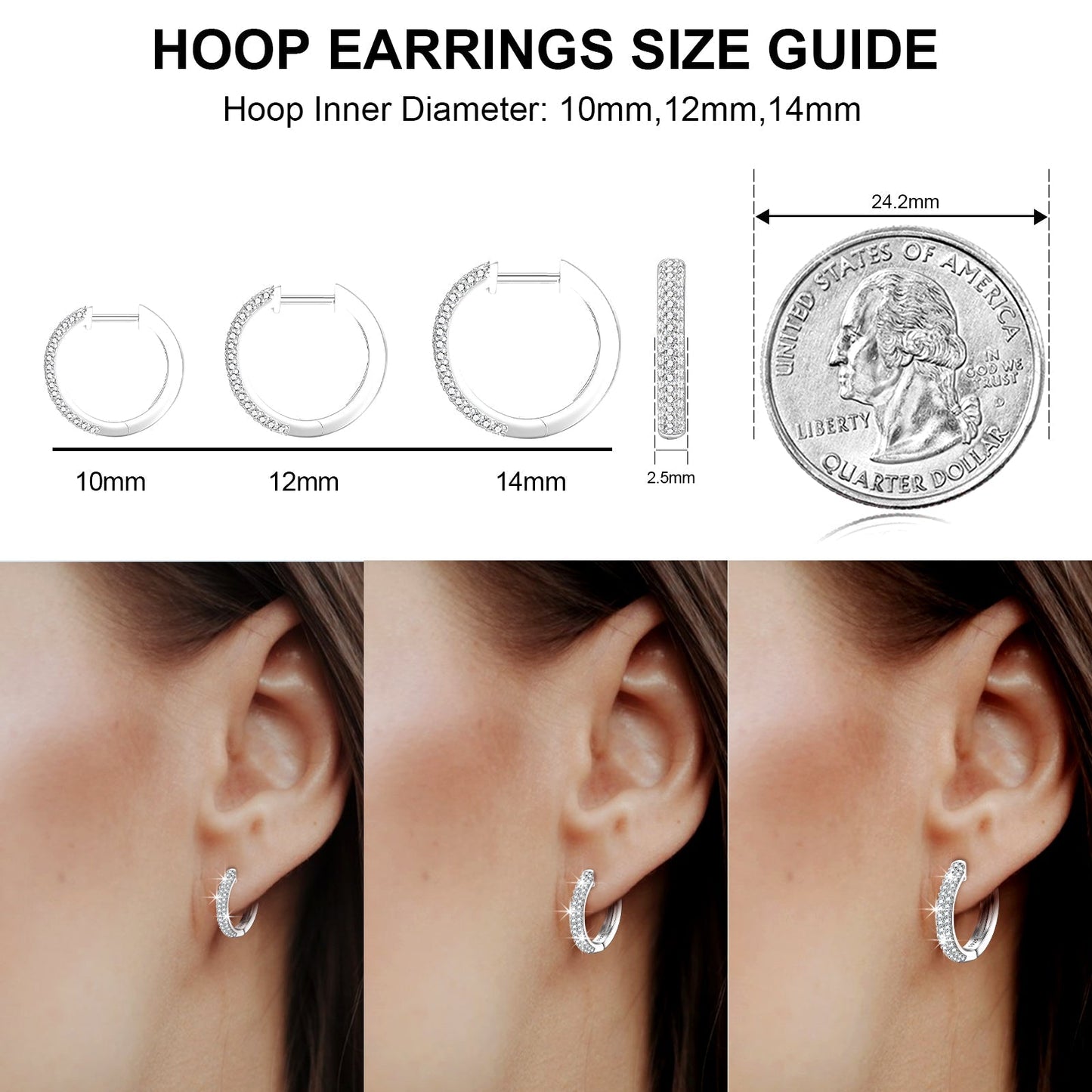 S925 Micro Moissanite Huggie Earrings