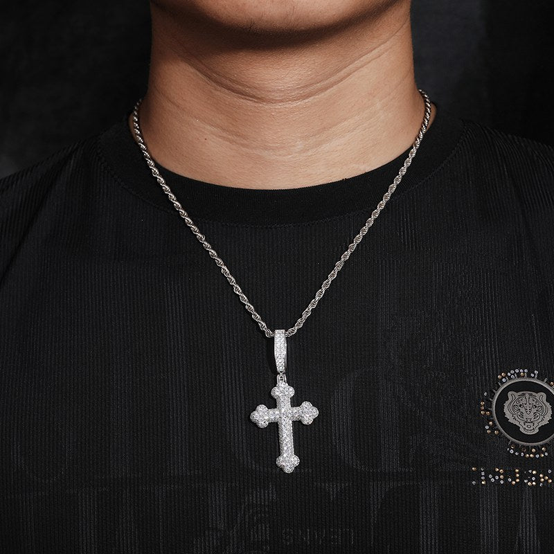 S925 Moissanite Cross Pendant With Letter S