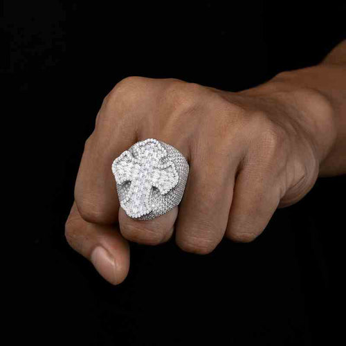 S925 Baguette Moissanite Micro Cross Ring