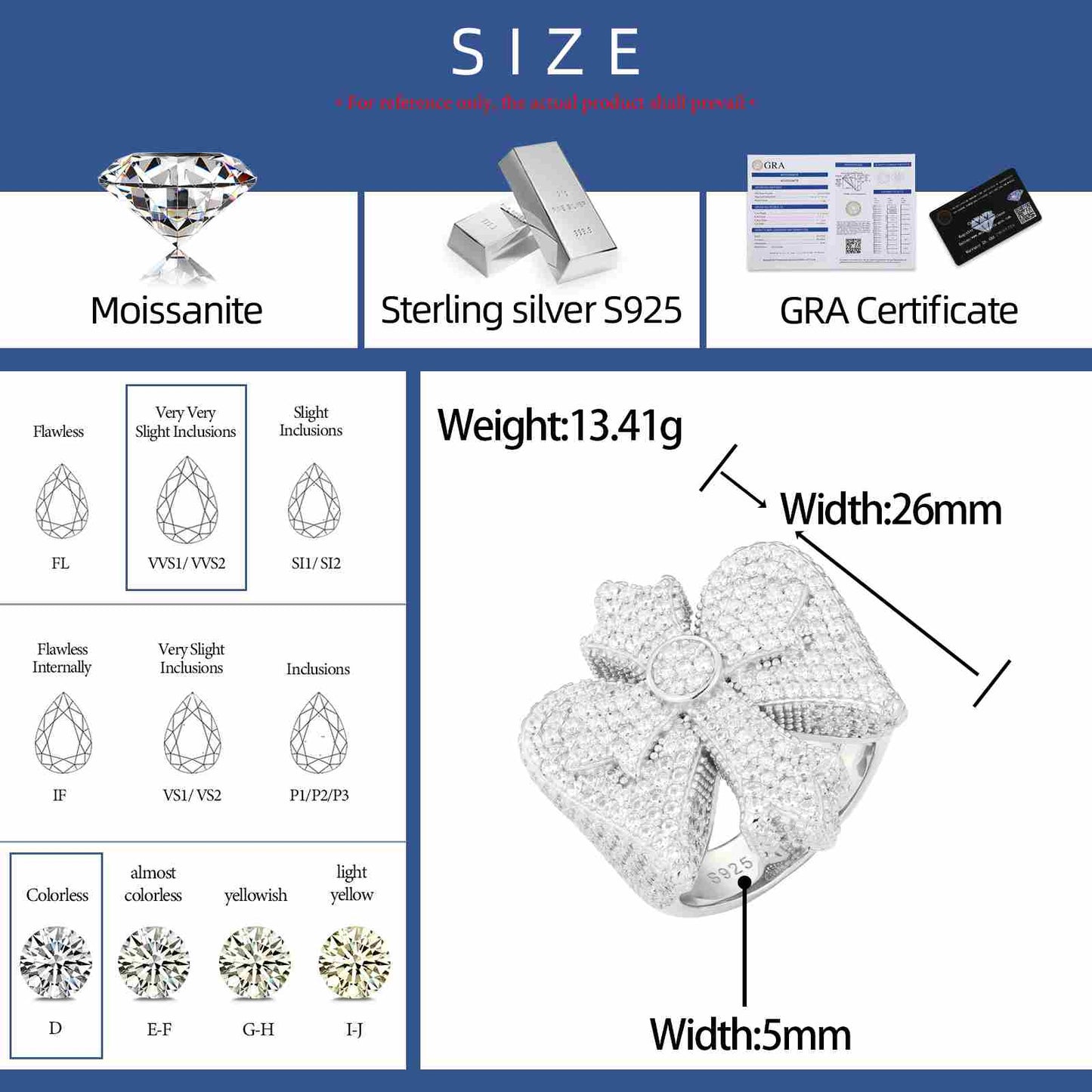 S925 Moissanite Wing Cross Ring