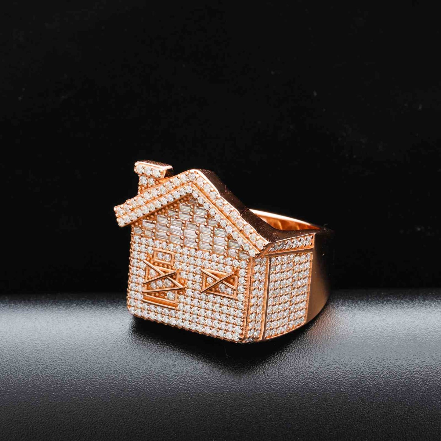 S925 Moissanite Trap House Ring