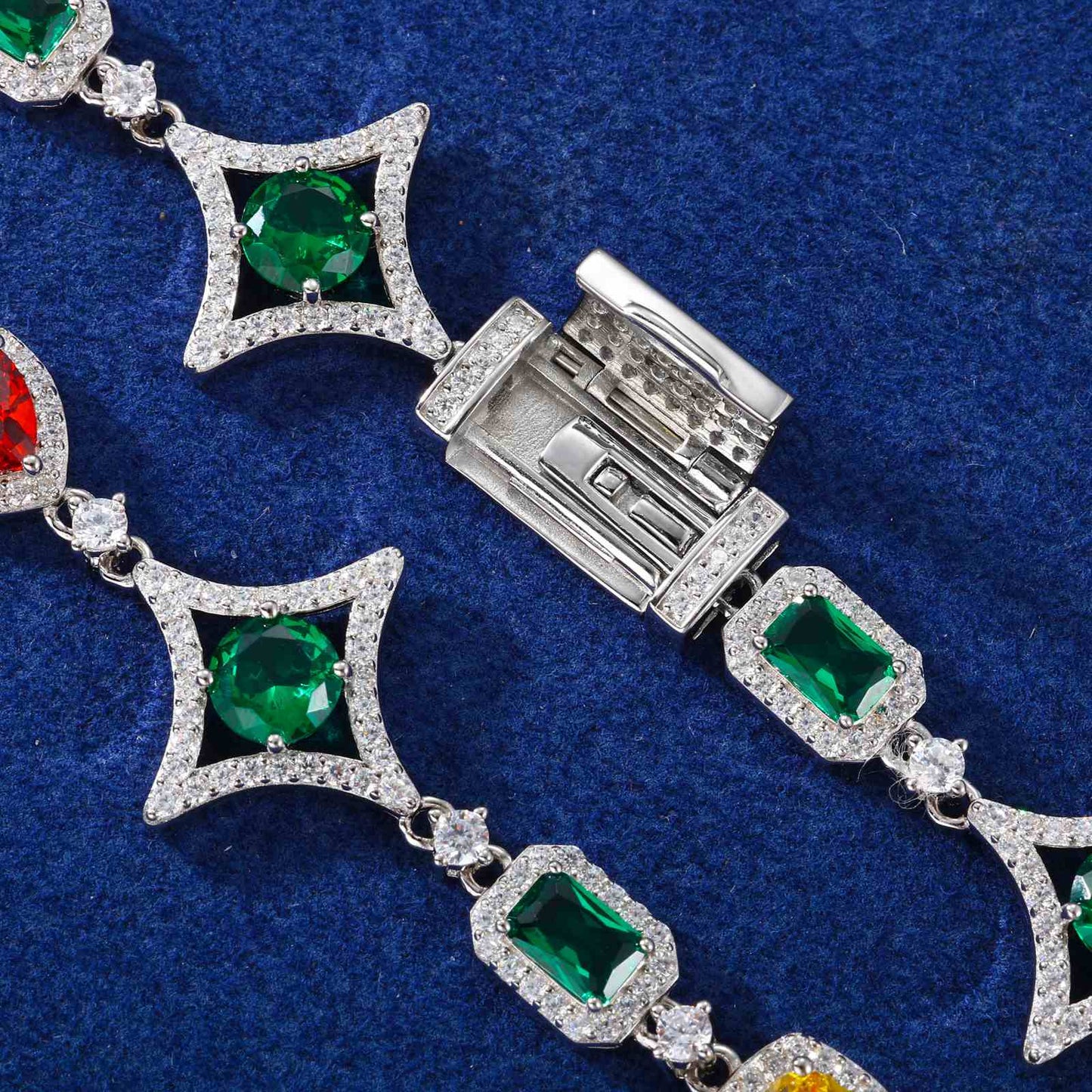18mm S925 Moissanite Colored Star Halo Tennis Bracelet
