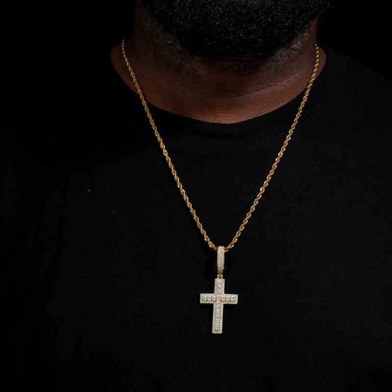 S925 Moissanite Cross Pendant With Letter S