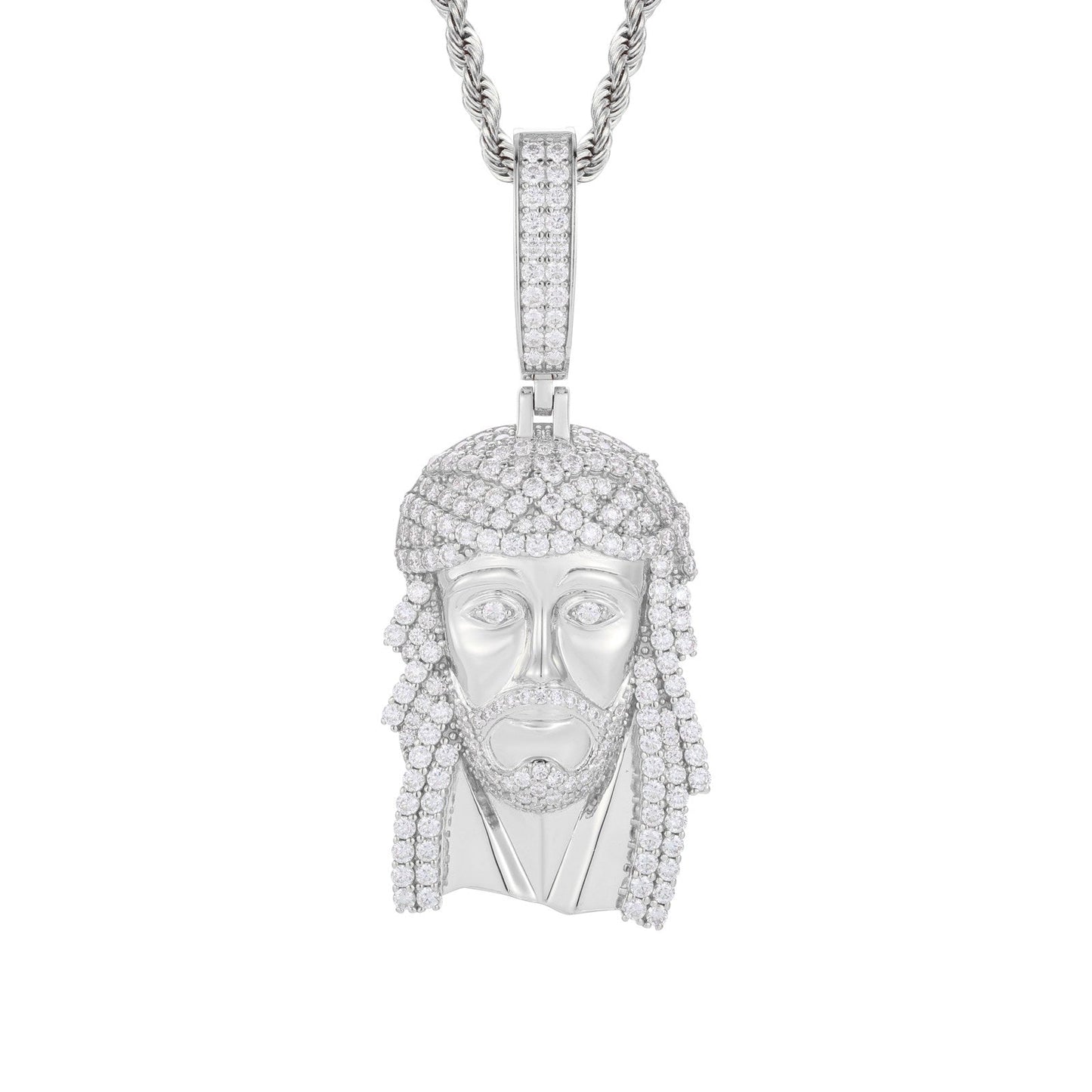 New 925 Moissanite Jesus Head Pendant