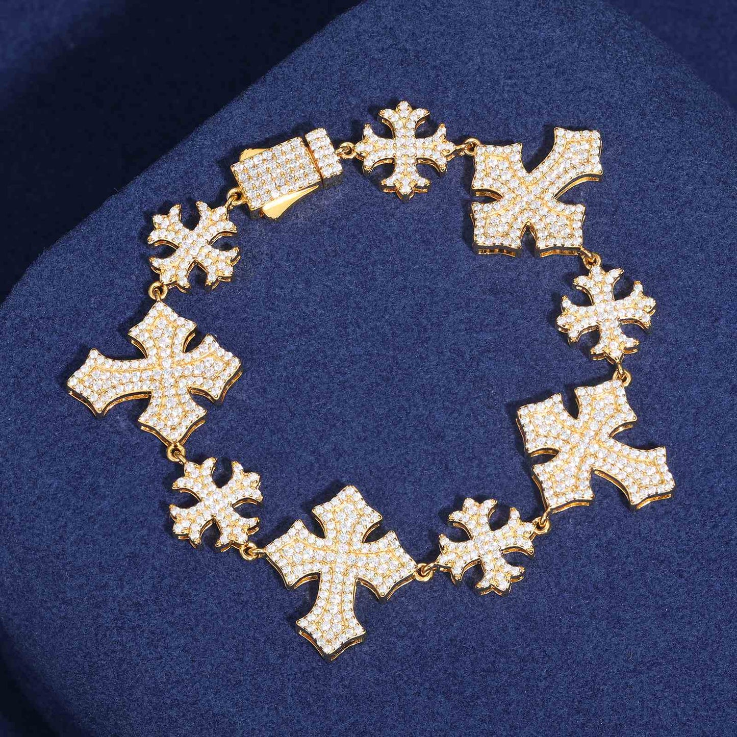 22mm S925 Moissanite Chrome Hearts Cross Bracelet