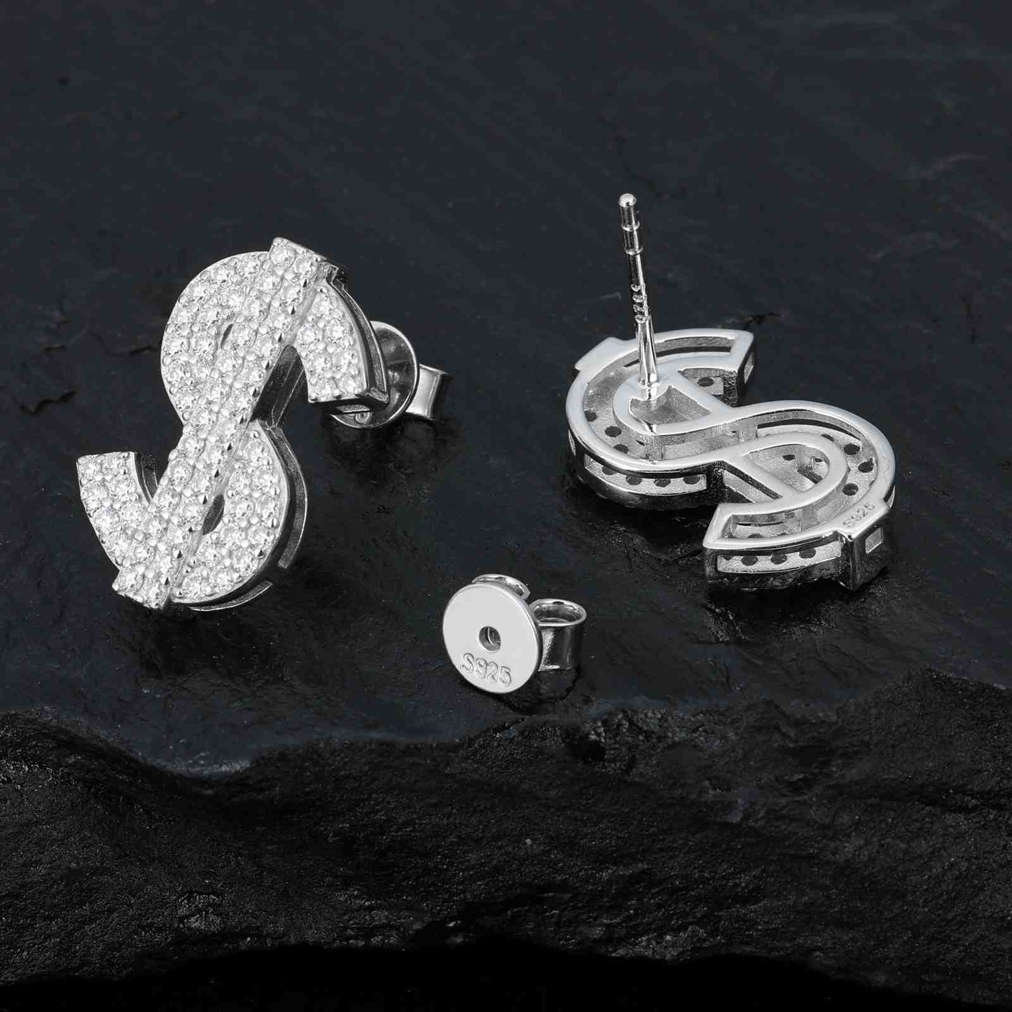 S925 Moissanite US Dollar Stud Earrings