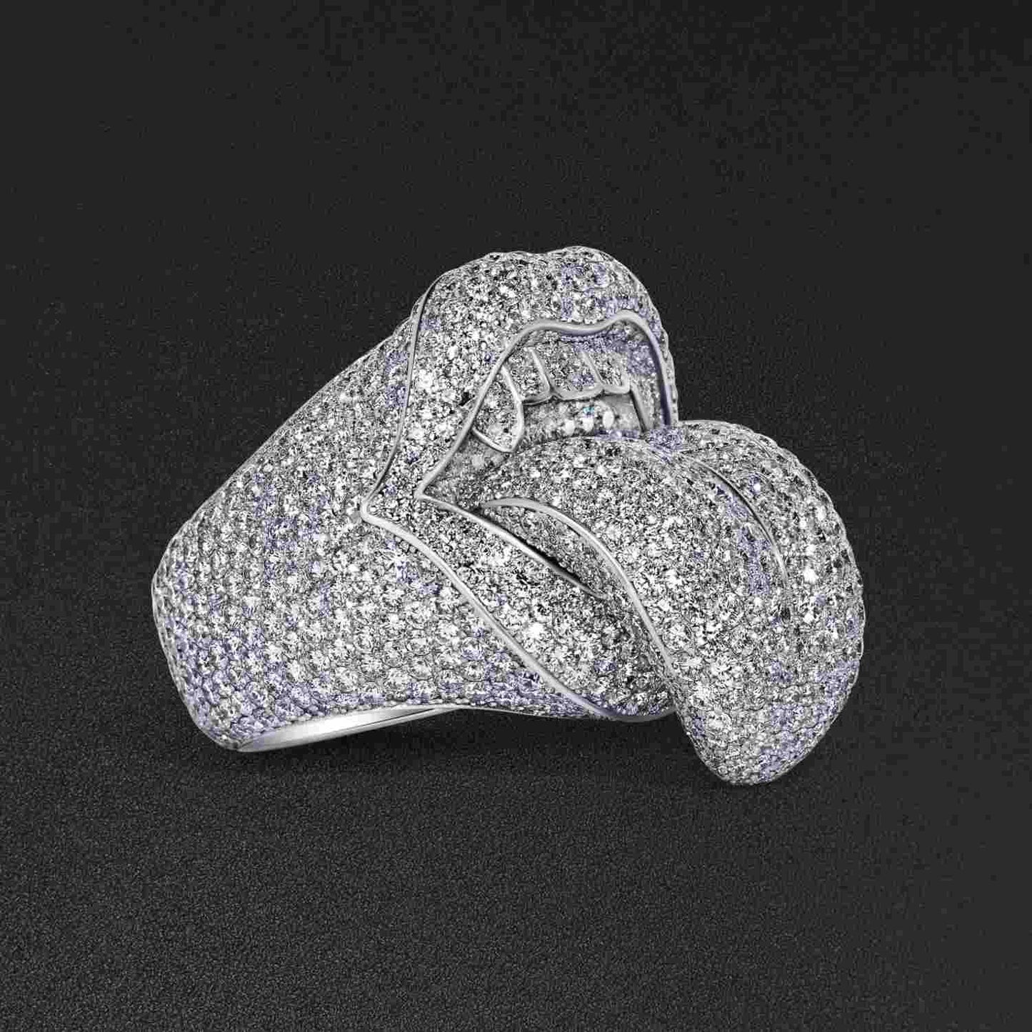 S925 Moissanite Lick of Death Ring