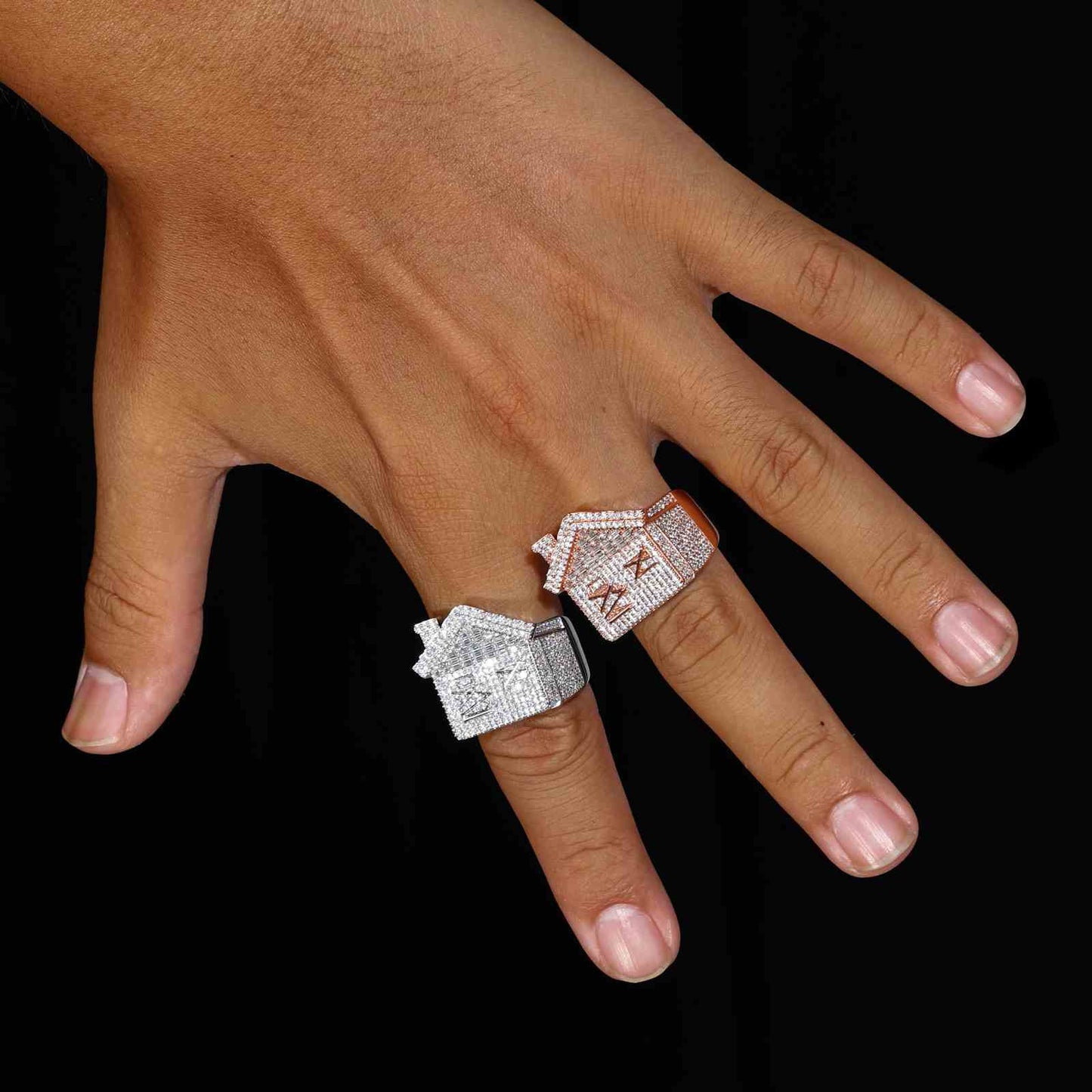 S925 Moissanite Trap House Ring