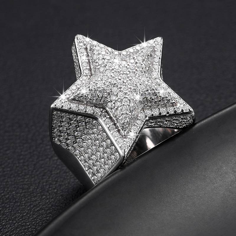 S925 Micro Moissanite Star Ring