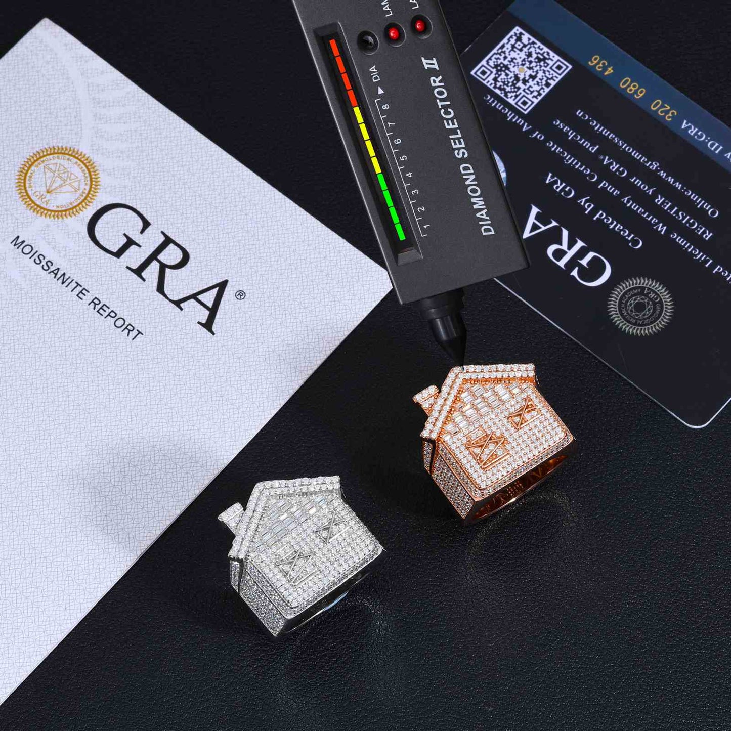 S925 Moissanite Trap House Ring