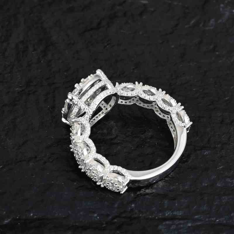 S925 Moissanite Halo Engagement Ring