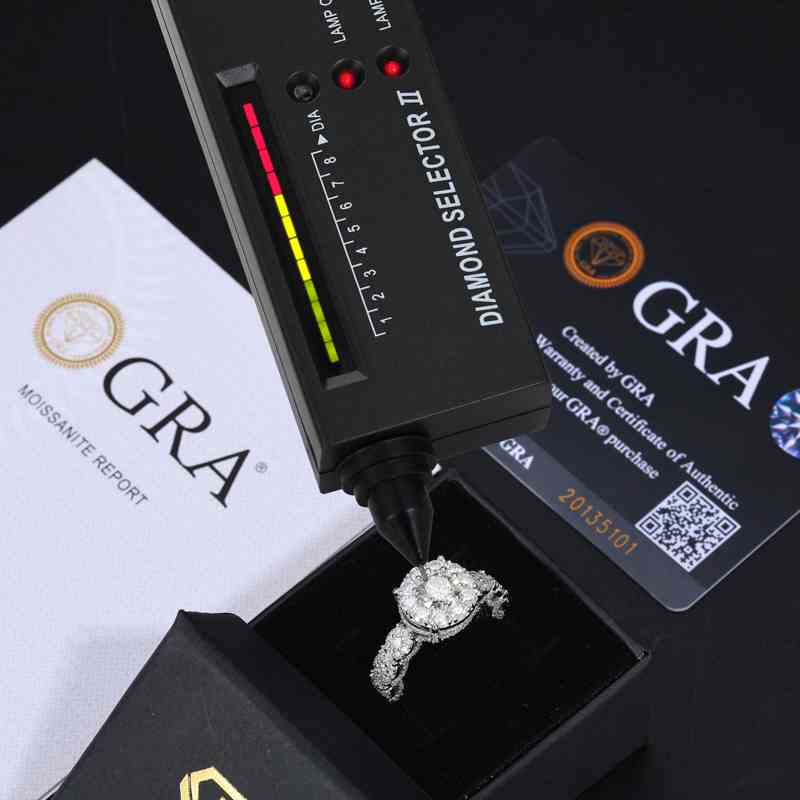 S925 Moissanite Halo Engagement Ring