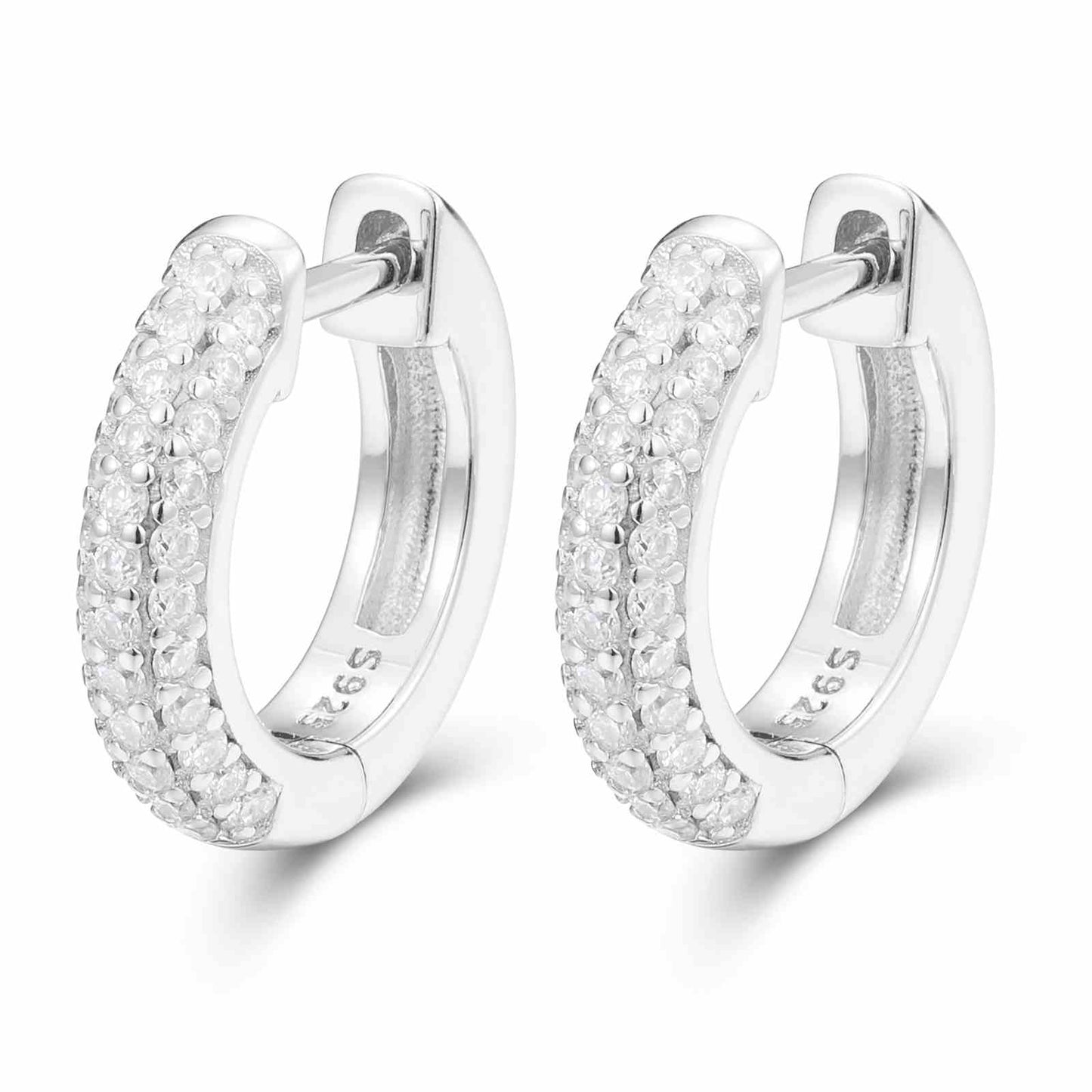 2mm-5mm 1 Row Moissanite Huggie Hoop Earrings