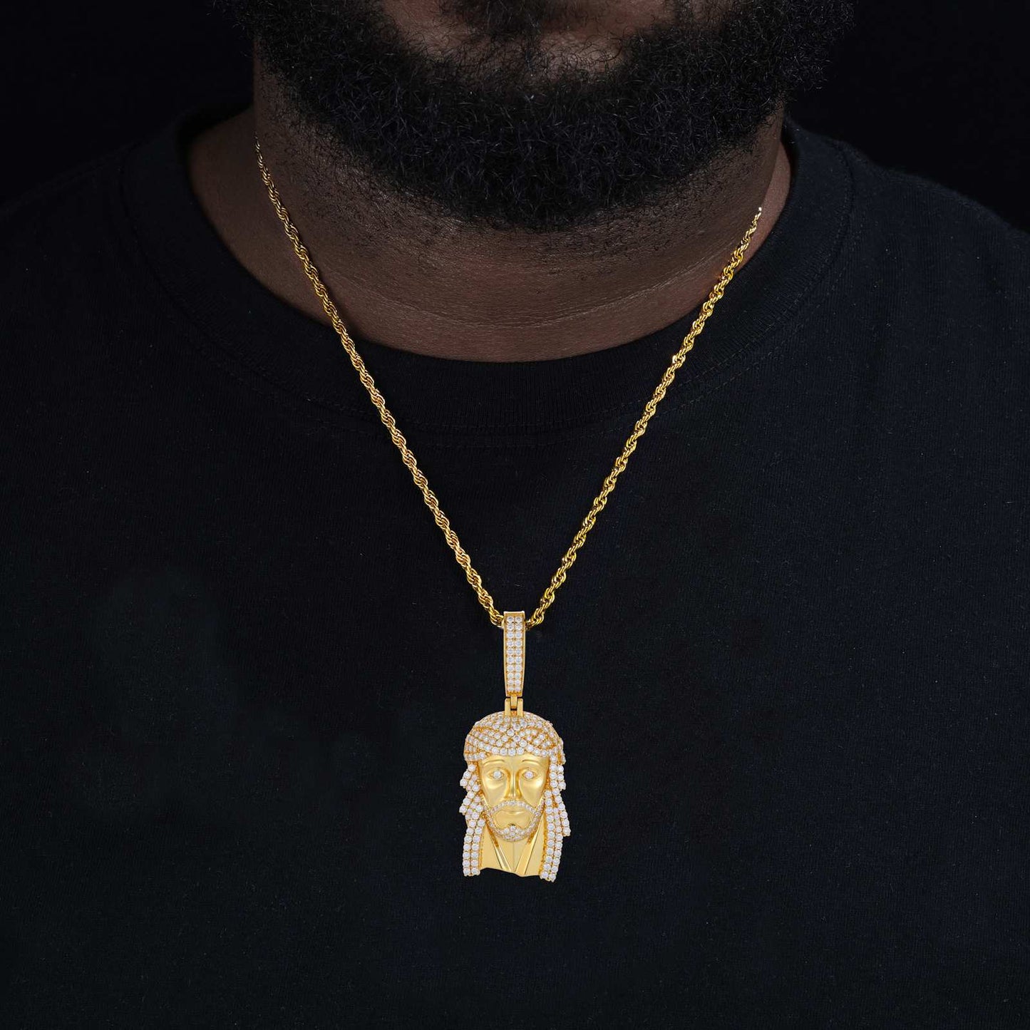 New 925 Moissanite Jesus Head Pendant