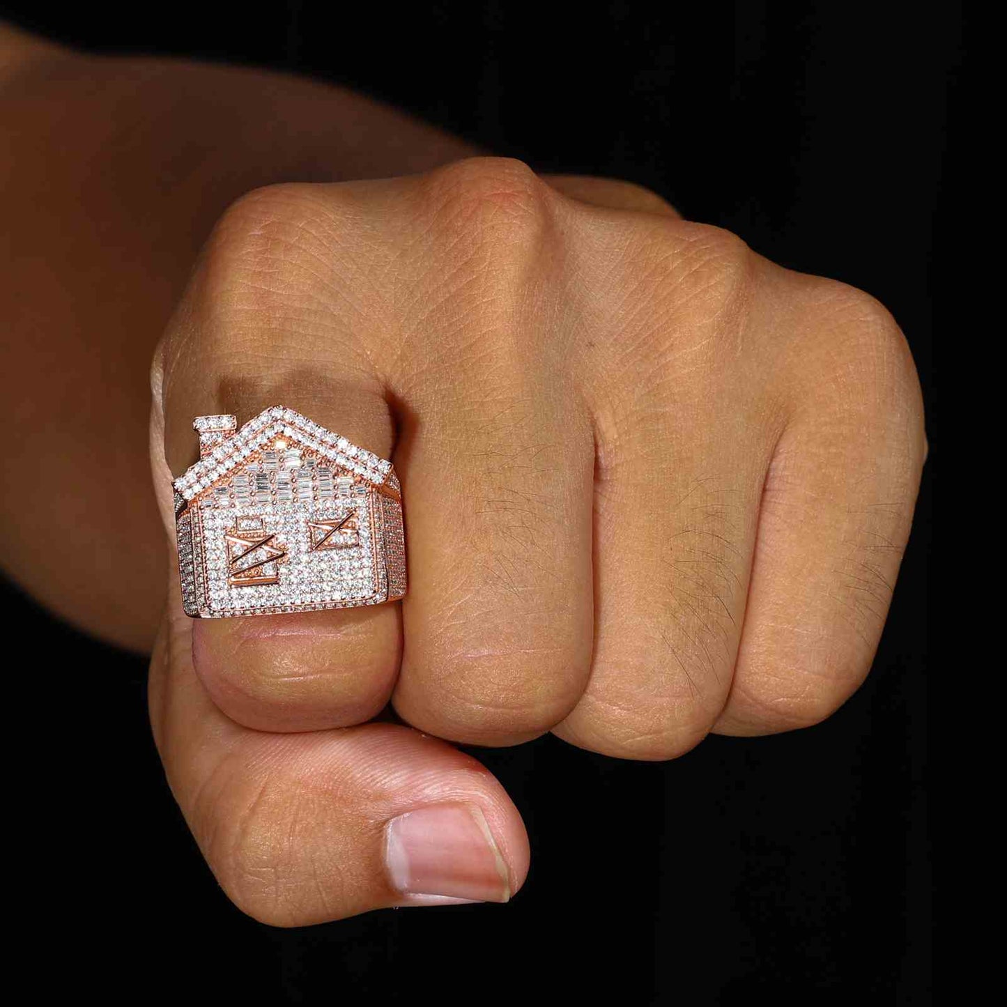 S925 Moissanite Trap House Ring