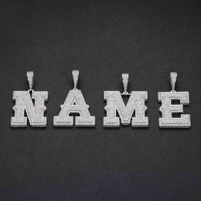 S925 Moissanite Custom Spine Letter Name Pendant