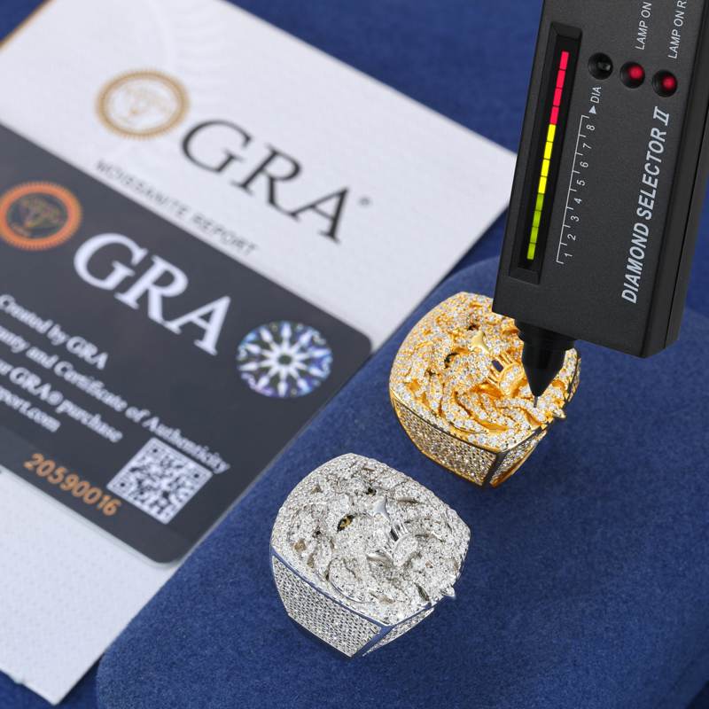 S925 Moissanite Lion Face Ring