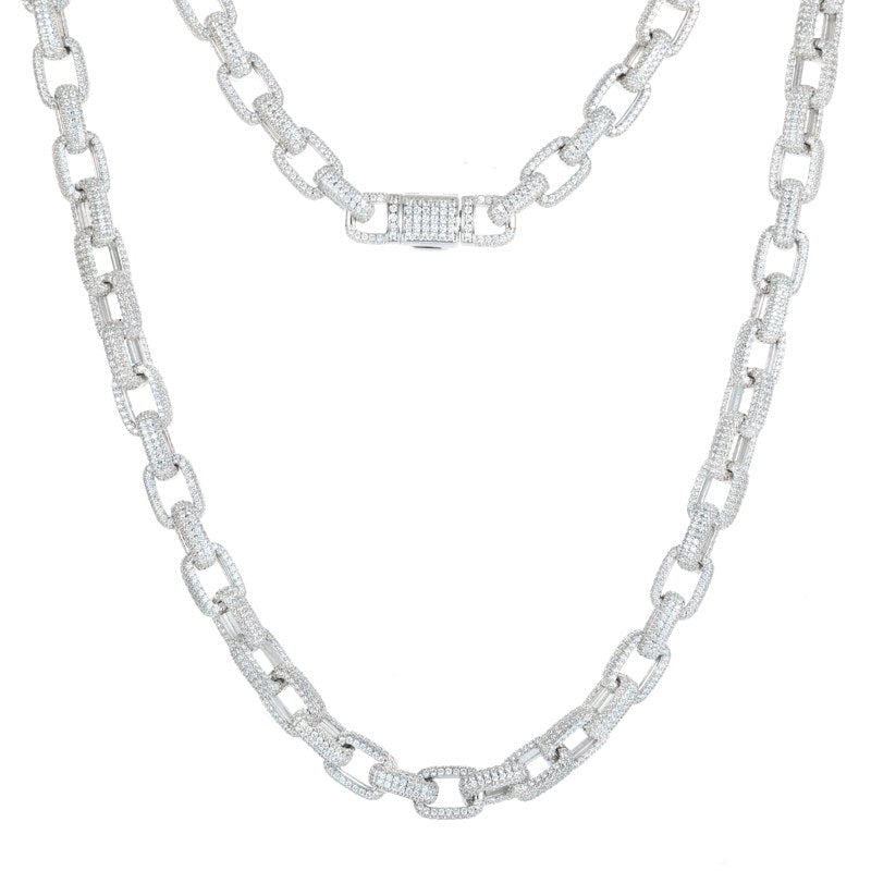 8mm S925 Moissanite Iced Box Link Chain
