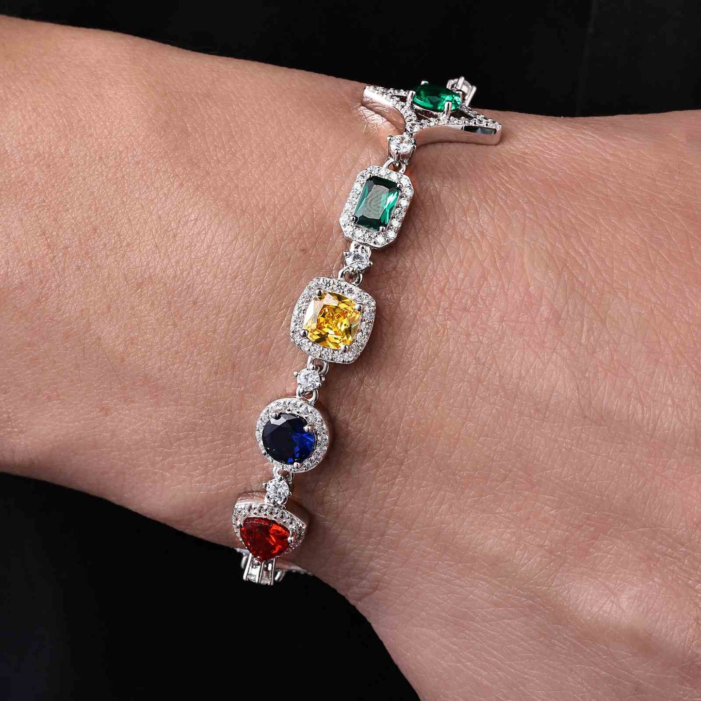 20mm S925 Moissanite Four Leaf Clover Infinity Link Bracelet