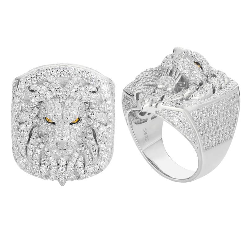 S925 Moissanite Lion Face Ring
