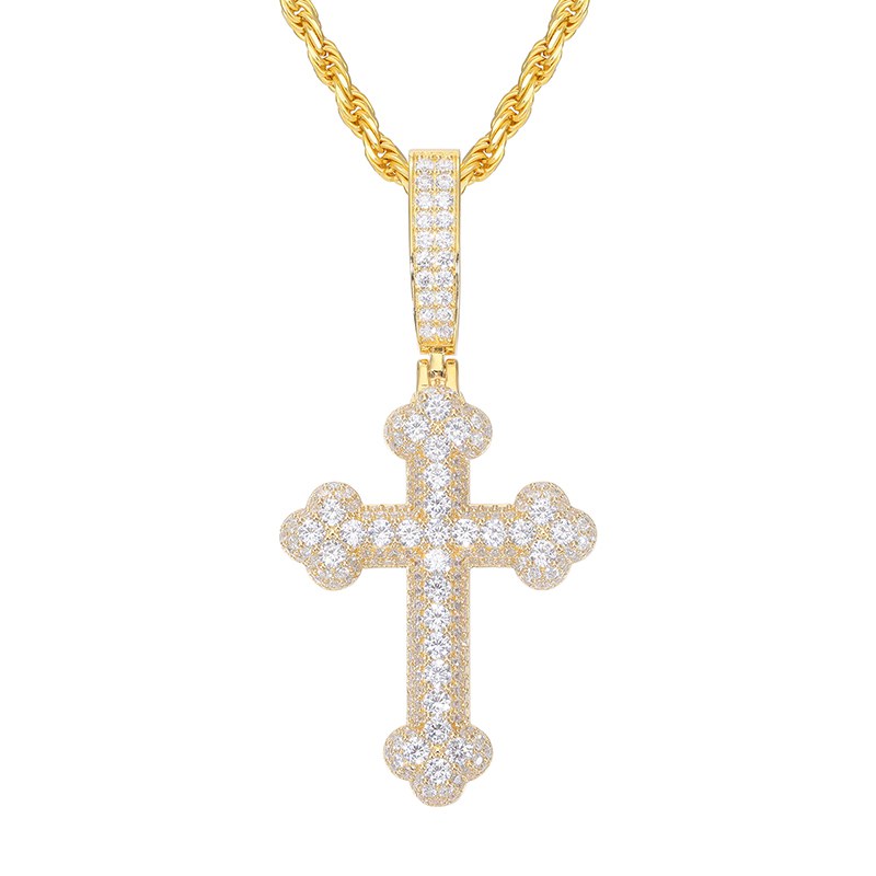 S925 Moissanite Cross Pendant With Letter S