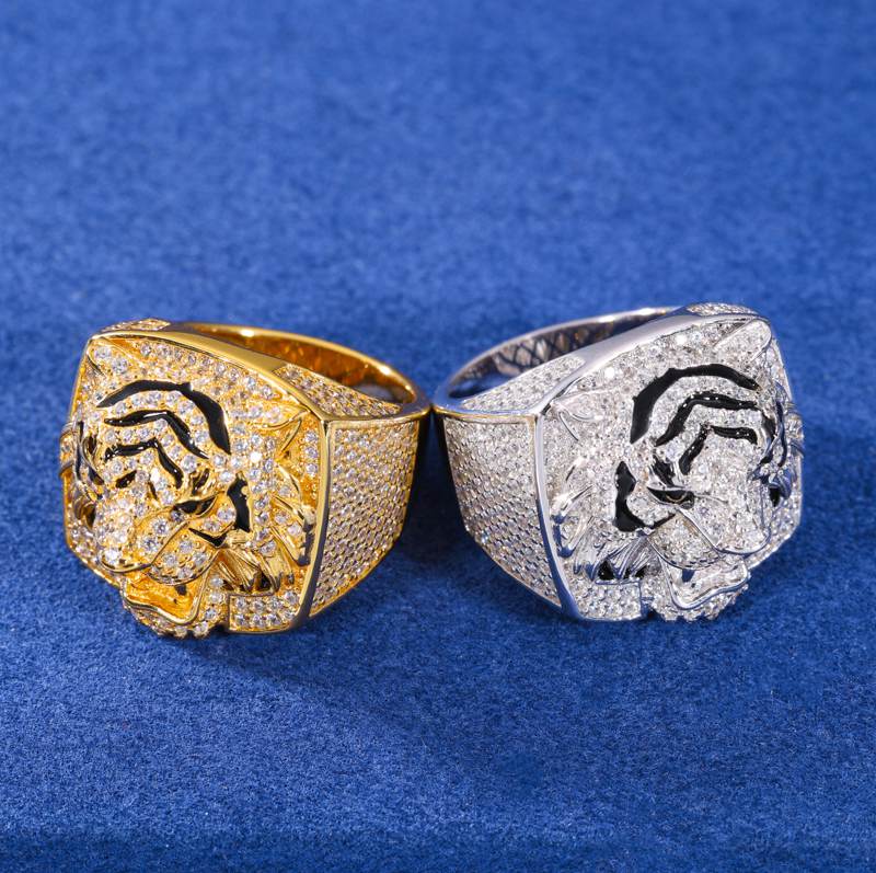 S925 Moissanite Tiger Face Ring