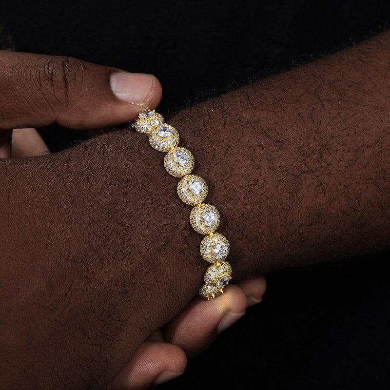10mm S925 Moissanite Cluster Hemisphere Tennis Bracelet
