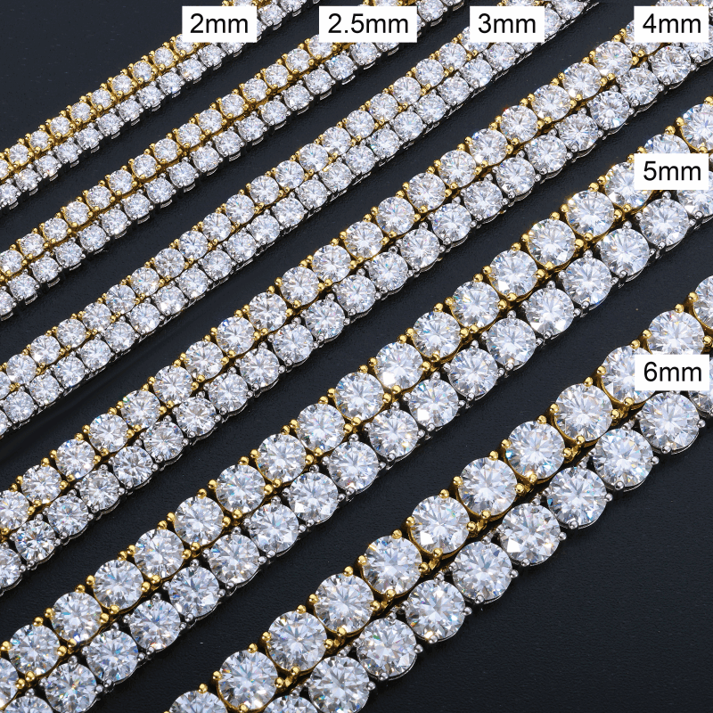 S925 Cluster Moissanite Tennis Chain