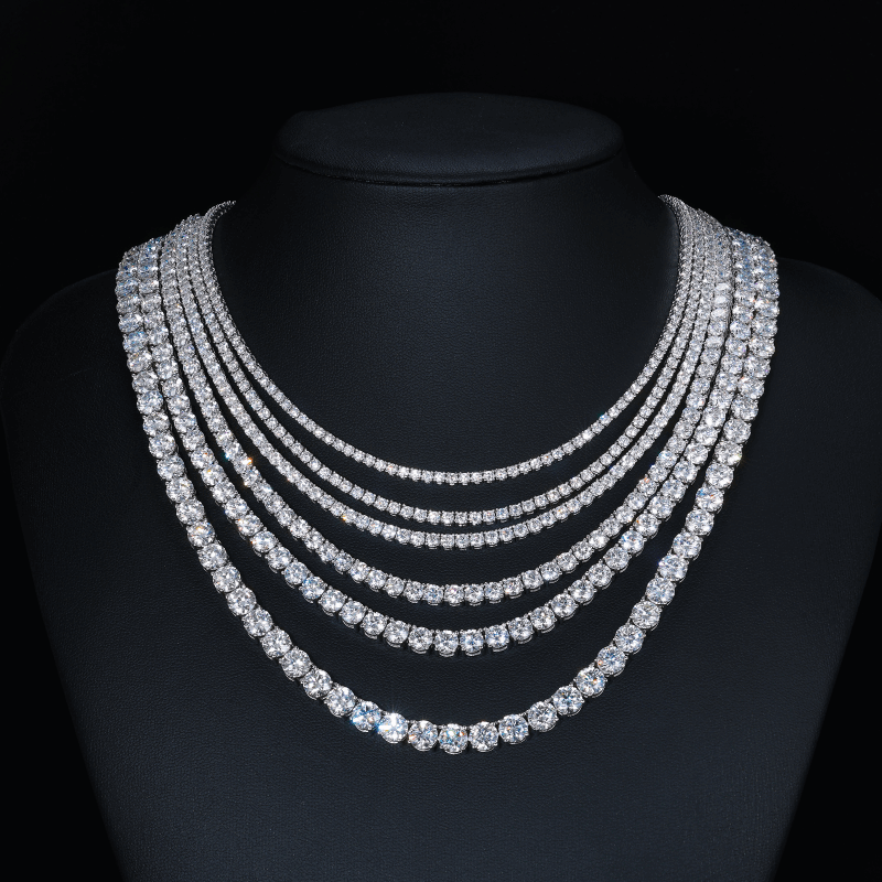 S925 Cluster Moissanite Tennis Chain
