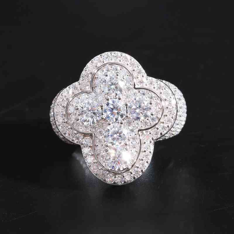 S925 Moissanite Cross Signet Ring