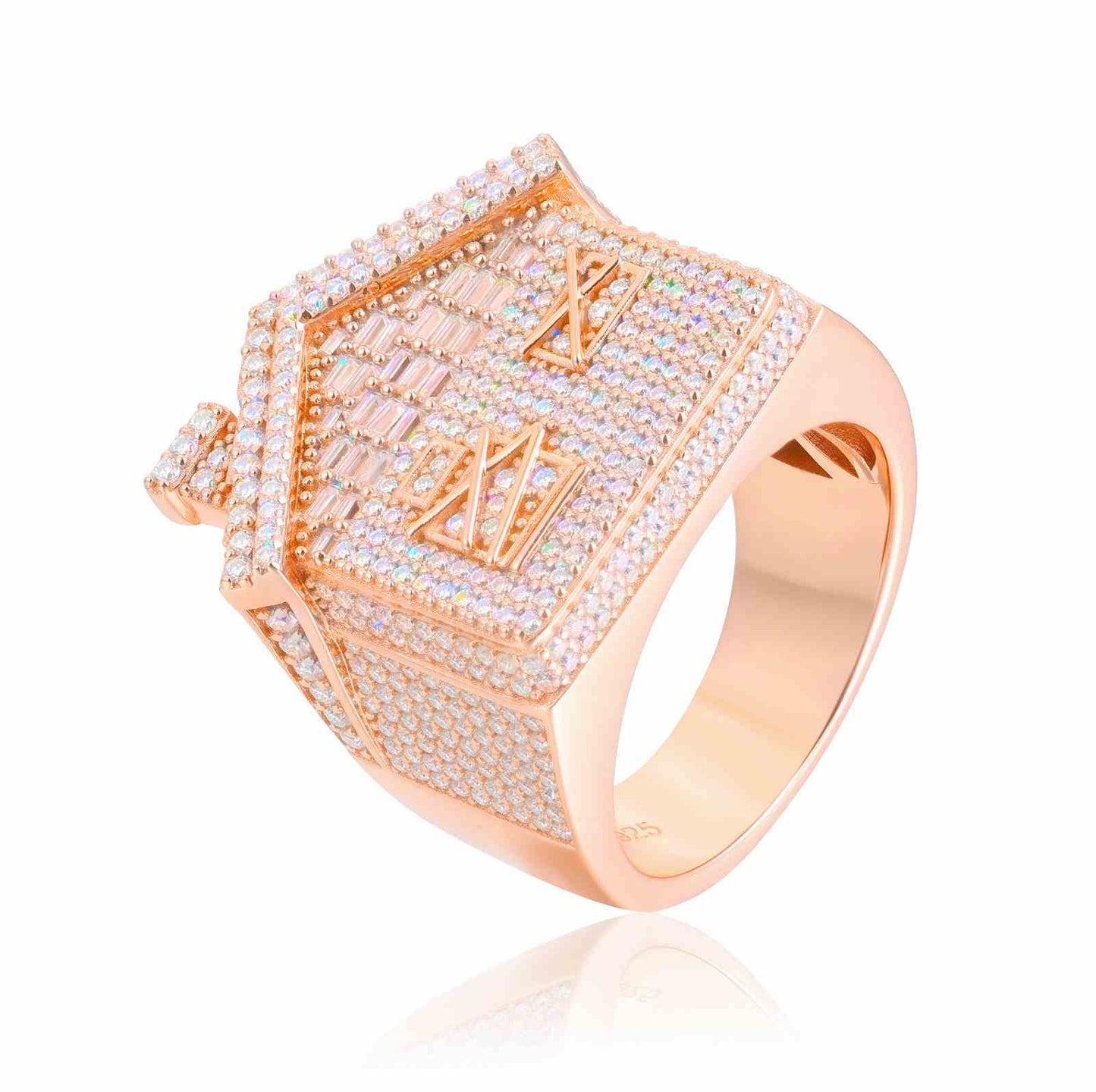 S925 Moissanite Trap House Ring