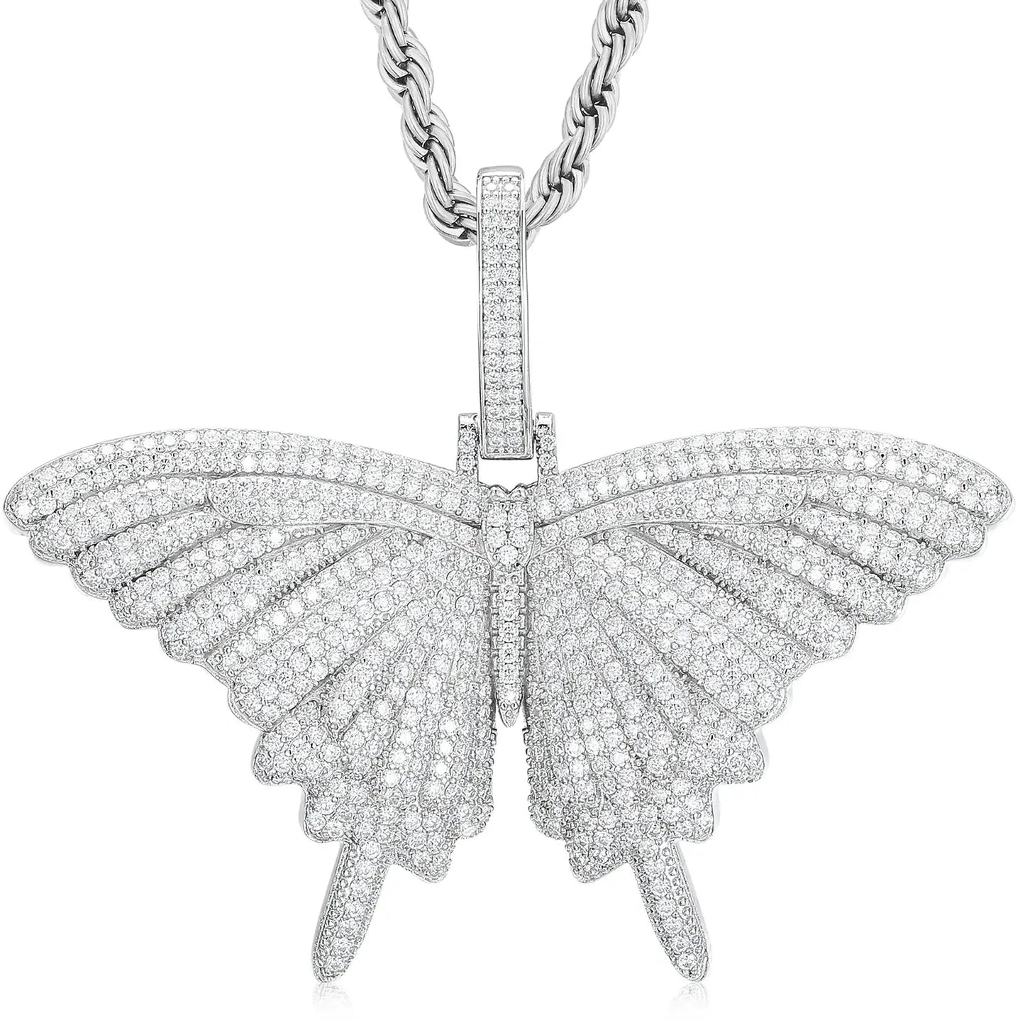 S925 Moissanite Butterfly Pendant