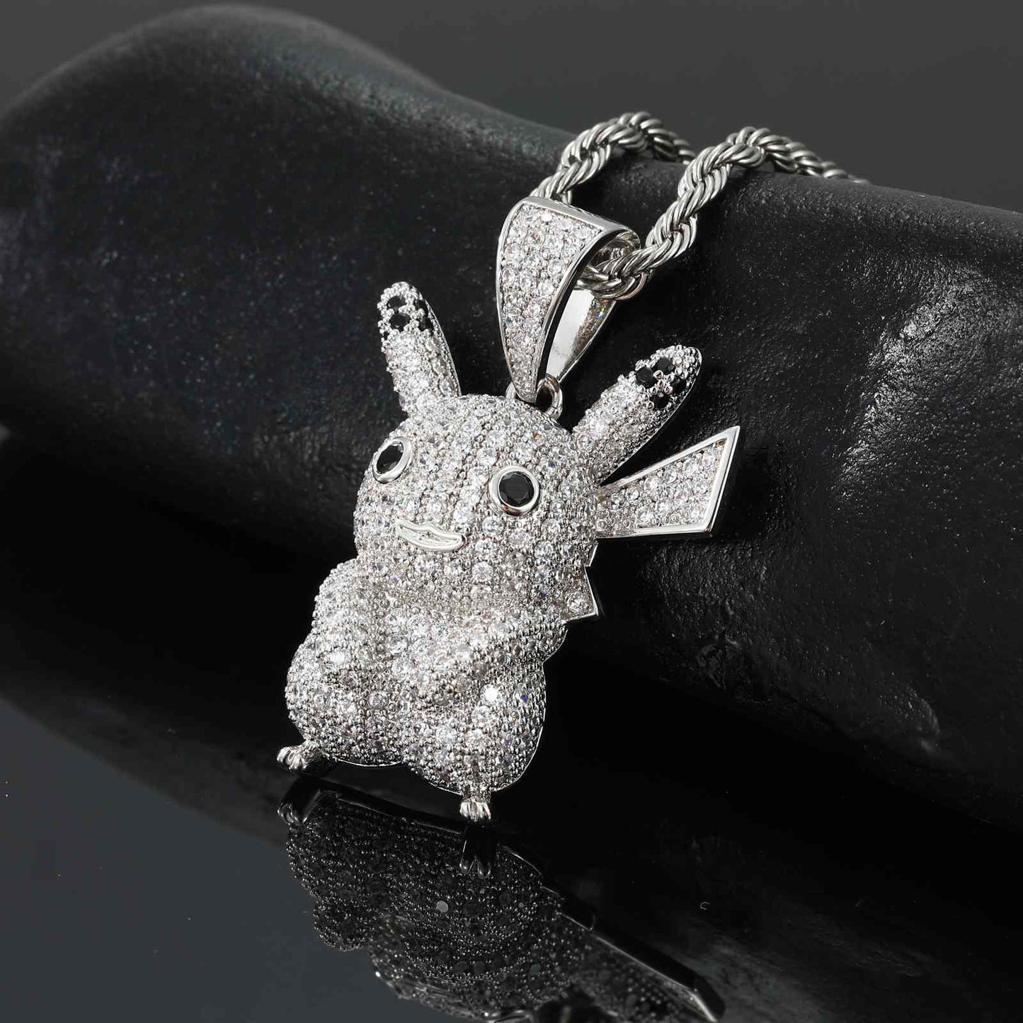 S925 Moissanite Cute Pikachu Pendant