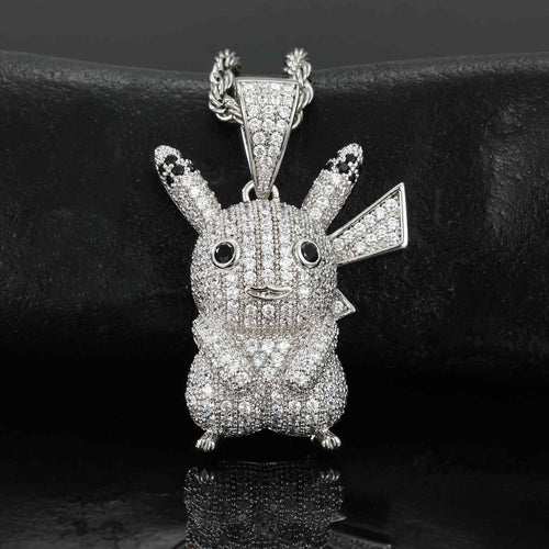 S925 Moissanite Cute Pikachu Pendant