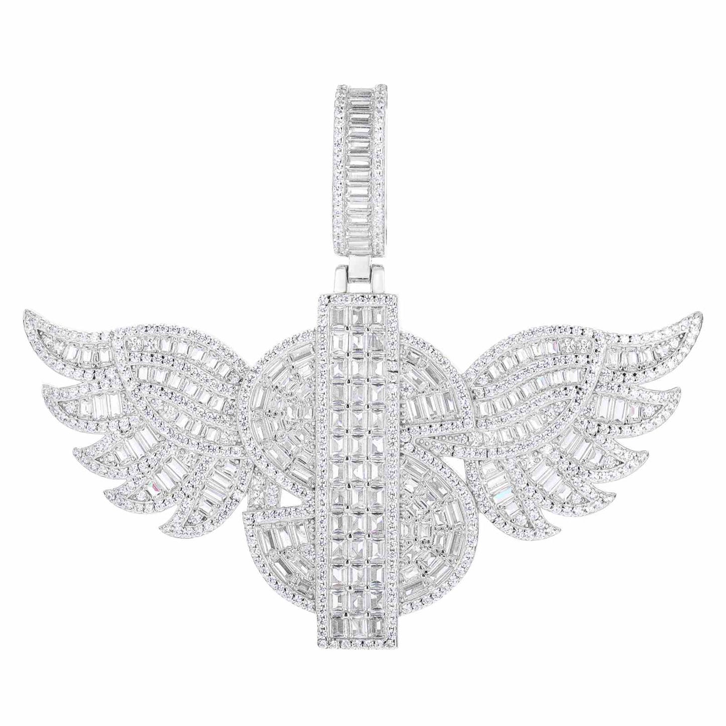 S925 Moissanite US Dollar Wing Pendant