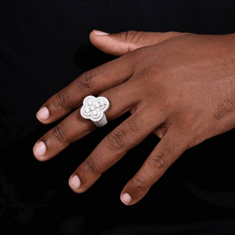 S925 Moissanite Cross Signet Ring